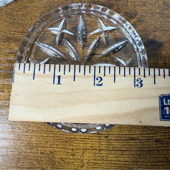 2 Vintage Crystal Glass Star Coasters Barware Vamp Gothic Granny Cottage Trinket - Picture 6 of 6